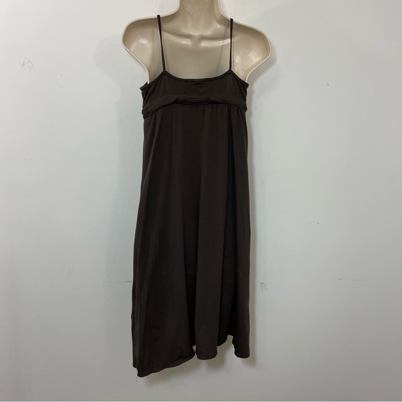 Standard James Perse cotton blend mini Dress empire waist brown size medium soft - Picture 4 of 8
